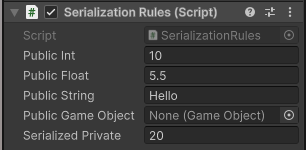 Сериализация полей в Inspector