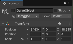 Transform в Inspector
