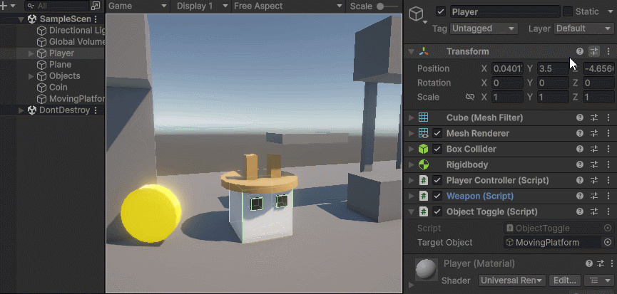 Переключение активности объекта