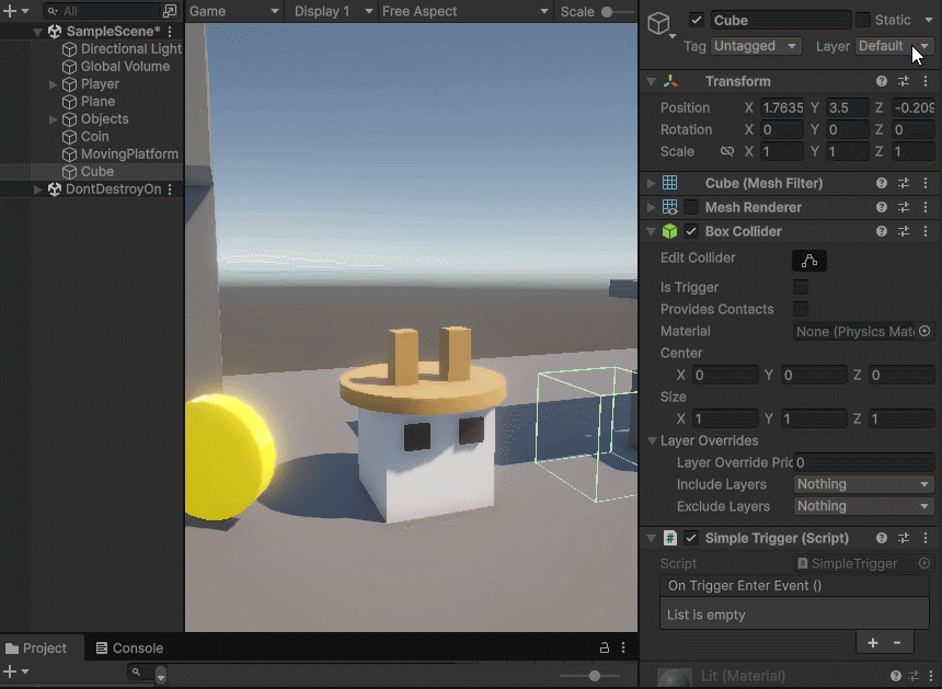 Работа триггера