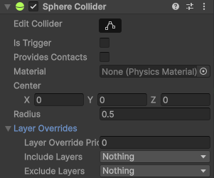 Collider в Inspector