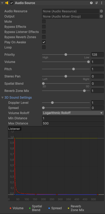 Audio Source в Inspector